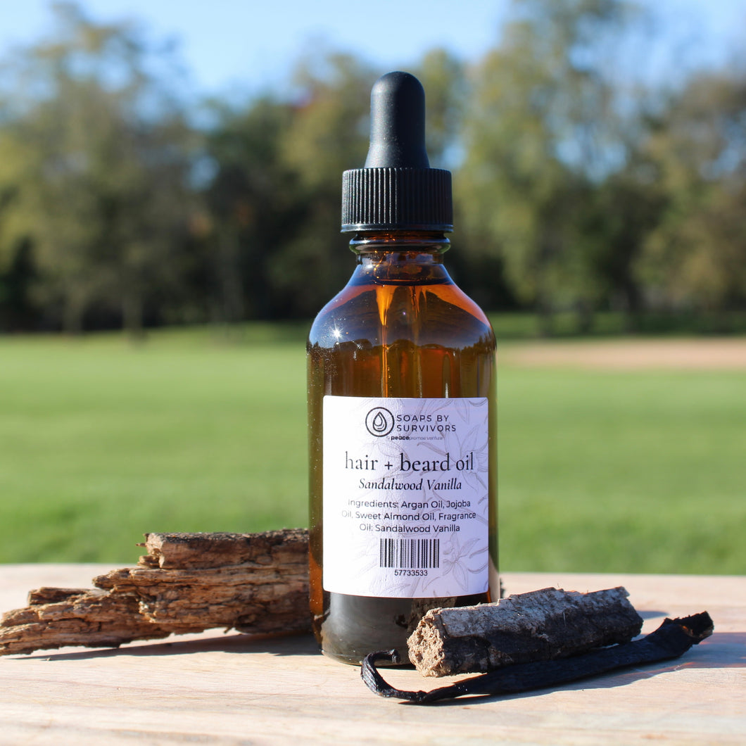 Sandalwood Vanilla Hair + Beard Oil